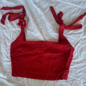 Red crop top